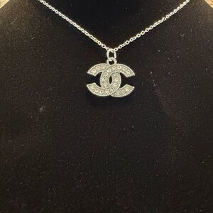 UPCYCLED CHANEL Silver Logo Necklace